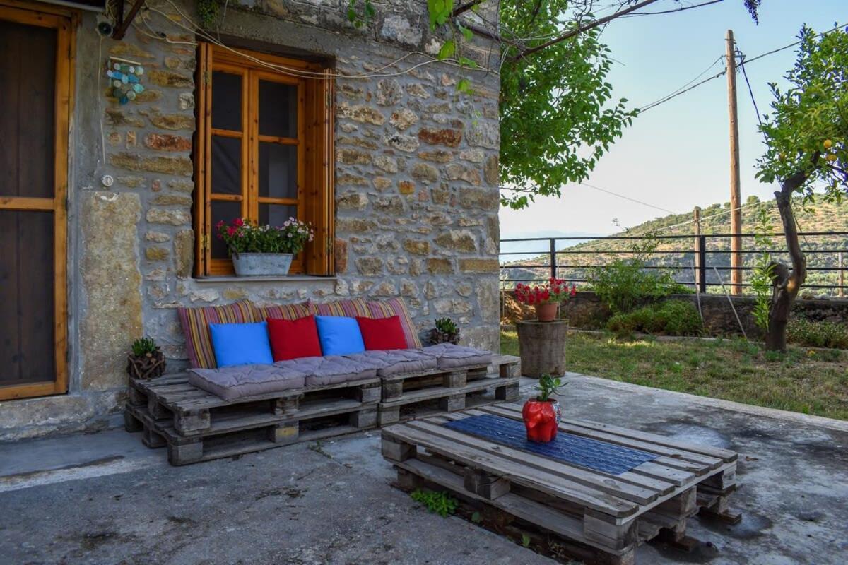 Coastal Stone Residence With Spectacular Scenery Kitriaí Eksteriør bilde