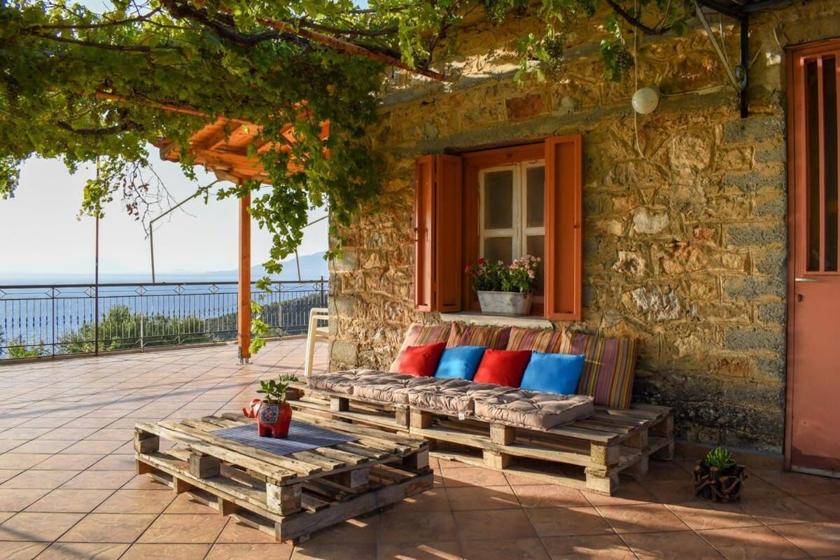 Coastal Stone Residence With Spectacular Scenery Kitriaí Eksteriør bilde