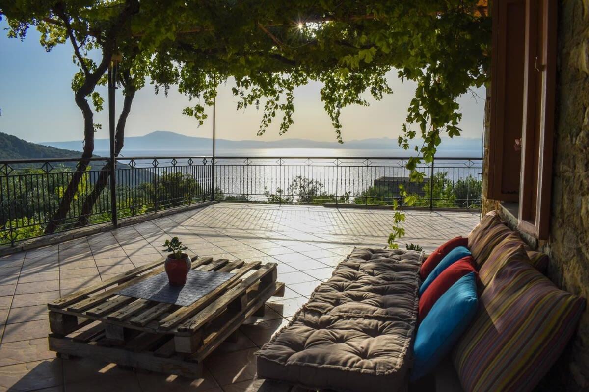 Coastal Stone Residence With Spectacular Scenery Kitriaí Eksteriør bilde